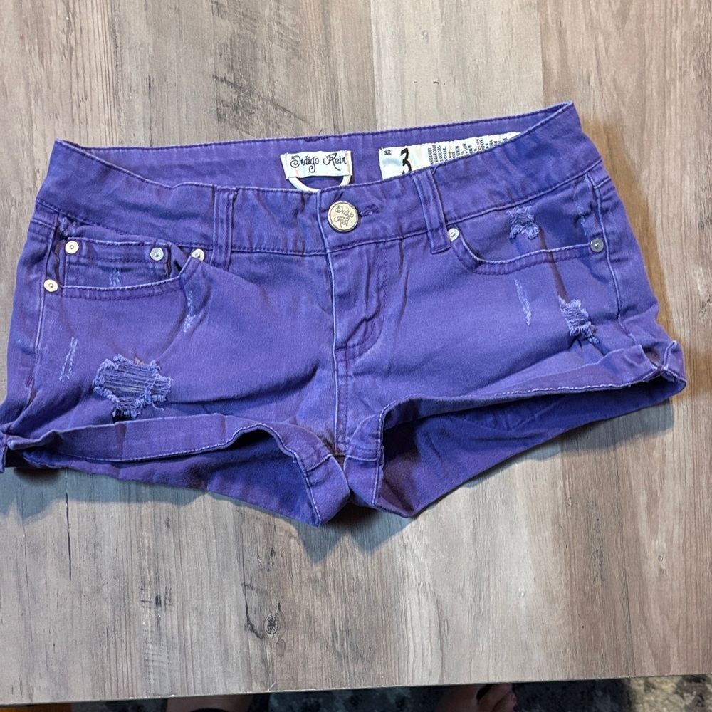 Indigo Rein Purple Jean Shorts